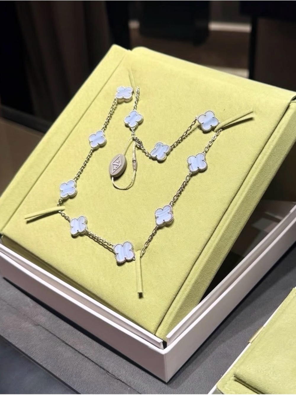Van Cleef & Arpels White Mother-of-Pearl Alhambra Long Station Necklace